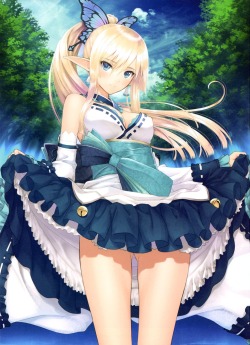 cleavage dress kirika towa alma pointy ears shining resonance