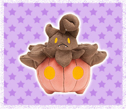 zombiemiki:  Along with the Spooky Party promo, three new plush were announced for release in Pokemon Centers on September 9th - Pumpkaboo, Mega Gengar and Shiny Mega Gengar. These plush should be available for order through Sunyshore for those interested
