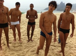 grabyourankles:  Swimwear models on Ipanema Beach 