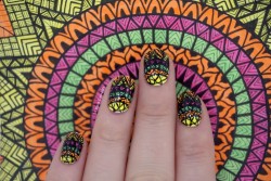 10blankcanvases:  Nails inspired by my mandala drawing using