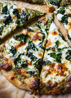 the-food-porn:  fattributes:  Kale Pesto Pizza  Follow us for