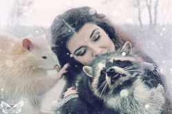 model-la-esmeralda:  That one time when I was cuddling with racoons