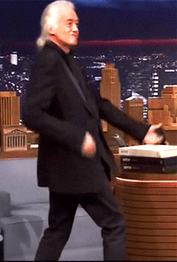 givemepage: Jimmy playing the air guitar at The Tonight Show