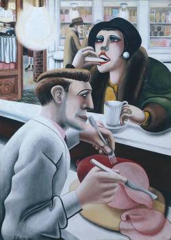 artmastered:  Edward Burra, The Snack Bar, 1930  An odd tension