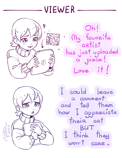 the-firebrandsfm: valnoressa:  yourbigjohnson:  vtrvtrn:    ❤  Give love! Spread love!   ❤   Go and tell your favorite artist something nice about their art! Go-go-go!  This goes both ways! ( ‘ - ‘)❤    I read everything from fans, should