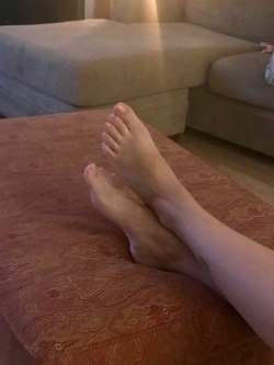 feetnassluv:  Wife’s pretty feet resting before Halloween.