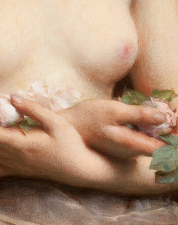 greuze: French School, Nude with Pink Roses (Detail), 1900