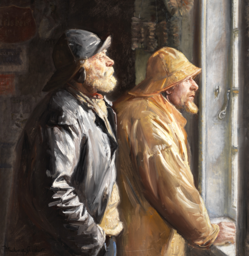 thewondermentofillustration:Michael Ancher -  Two fishermen from