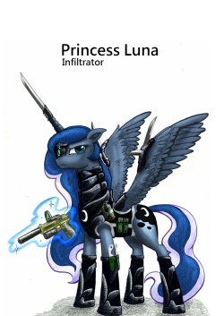 theponyartcollection:  Gamer Luna taking it to the next level…