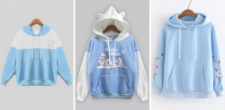 rainbowumlrb:  Baby Blue Hoodies & SweatshirtsPlanet Pattern