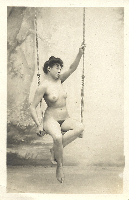  vintage-addicted:   Someday I’m actually going to do a compilation post of all the pictures I’ve found of Victorian chicks sitting naked on swings. Someday.