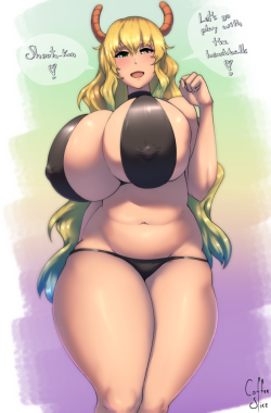 speedyssketchbook: coffeeslice:  Summer Lucoa!   🐲🍈🍈