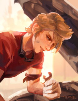 tierciel:old zine piece for the prompto zine! mechanic AU prompto!