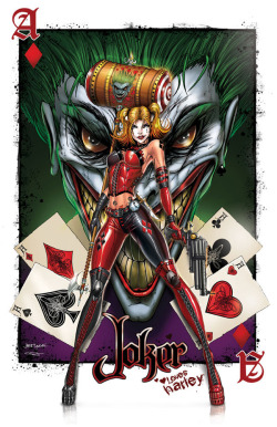 herochan:  Joker Loves Harley  Lines by Jamie Tyndall Colors