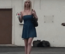 project-enf:  Blonde stripped in public