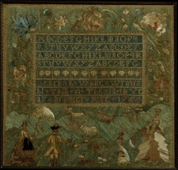 the-met-art: Embroidered Sampler by Rebekah White via American