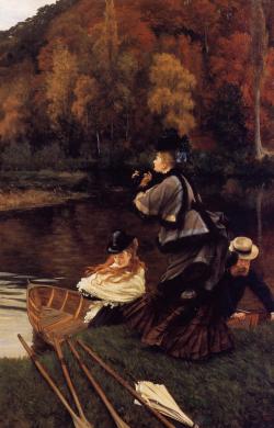 artsandcrafts28:  Autumn on the Thames James Tissot circa 1875