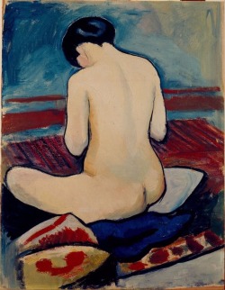 terminusantequem:August Macke (German, 1887-1914), Sitting Nude