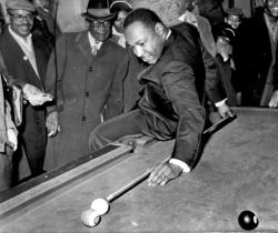 polymathpost:  Dr. Martin Luther King Jr. shoots pool like a