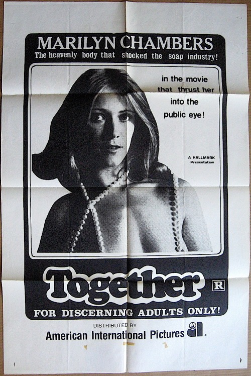 Reissue one-sheet poster for Sean S. Cunningham’s Together(1971); photo of Marilyn is from Behind the Green Door