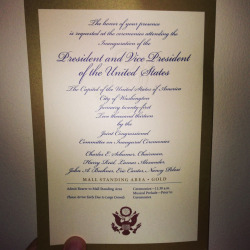 Going to the Presidential Inauguration in the morning!