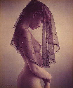 cablestotheace:  Ruth Bernhard (1905-2006) “Veiled Nude.”