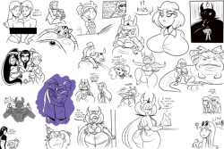chillguydraws: Last night’s sick stream doodles after working