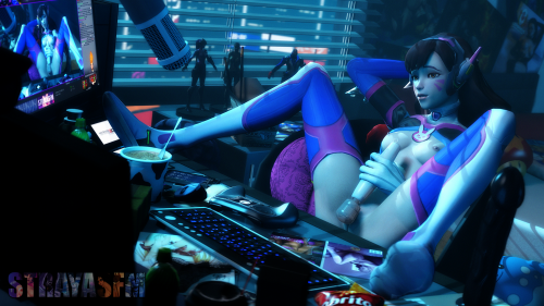deusexnihilo:  strayasfm:  Camwhore D.Va Make those stream donations rain! Shout out to Ordagon and Aardvark for the ice cream tub and the stream monitor screen.  Also, I decided to render this out in 4k so, click on the image for the full version. Cheers
