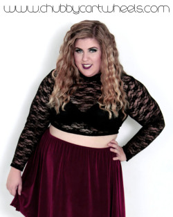 chubbycartwheels:  High neck lace crop top now available! www.chubbycartwheels.com