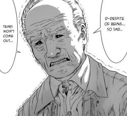 This is from the manga Inu Yashiki which is about a middle aged man who has a family who does not love him and the only one who does love him is his dog. He has just been informed heâ€™s going to die in three months because of cancer but one night his