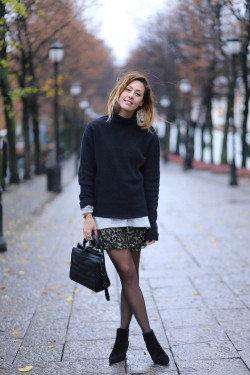 fashionmylegs:  skirt – ISABEL MARANT, boots – ALEXANDER