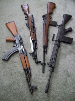 weaponslover:  AK-47, SKS, M14, FN FAL   Lovely little family