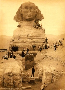 ankh-uas-djed-nefer:  The Great Sphinx still partially covered