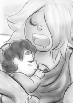 princesssilverglow:  A quick sketch of Baby Steven and Amethyst