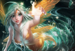 artsfantasia:  Little mermaid faerie by “sakimichan” (A World