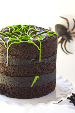 fullcravings:  Spider Egg Brownie Cake Congratulations cookiedoughandovenmitt for