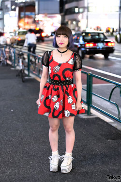 tokyo-fashion:  Glad News skeleton mouse hands cutout dress,