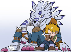 cyclone5000:  Yamato and WereGarurumon by ~SandikaRakhim 