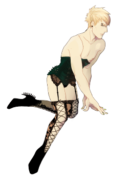 buddens:  transparent noiz in a corset uwu based off this image