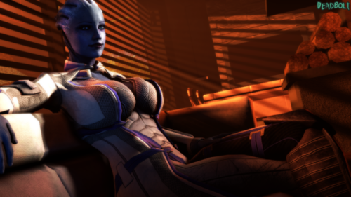 Time on the couch with Liara, everyone’s favorite Asari (probably).Note: Much like some other characters, I never typically had Liara in a scene by herself or at least focused on her and… well… Lord Aardvark’s curvy version is just a