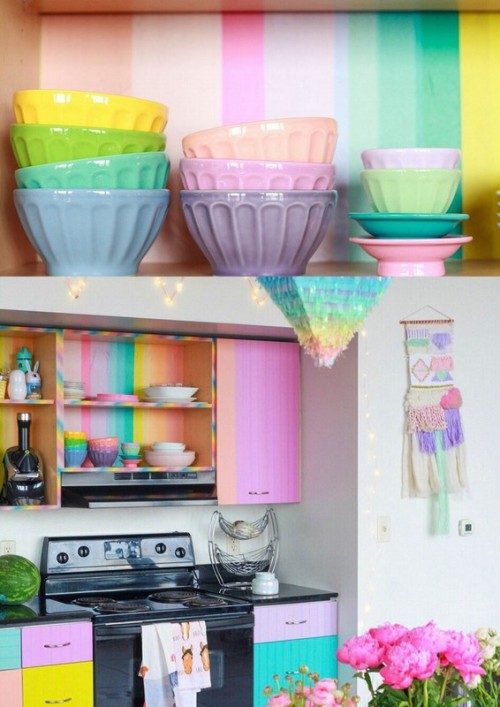 triplehamburgerjack:  culturenlifestyle:  Rainbow Colored Apartment Is Your Childhood Dream Amina Mucciolo, also known as Studio Mucci, is not shy or subtle when it comes to reflecting her personality through the interiors of her unicorn themed apartment.