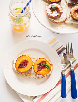 gastronomicgoodies:  Juicy Roasted Nectarine Breakfast Bruschetta