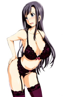 zan66:  amaya haruko bra cleavage garter belt lingerie maken-ki!