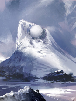 rhubarbes:  ArtStation - Snow Sphere (finger painting), sparth