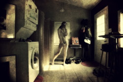 graeandresen:  dancing in my kitchen/studio w/glass of ale -