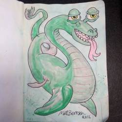 Working on my Sketchbook Project.  Ahhh! Monster! #art #thesketchbookproject