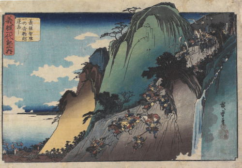 japaneseaesthetics:  The Battle at the Hiyodori Pass of Ichinotani