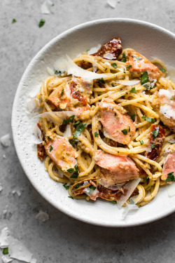 saltandlavenderblog:  Cajun salmon pasta.RECIPE: https://www.saltandlavender.com/cajun-salmon-pasta/