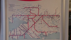 Train map of the routes available in South and South West England