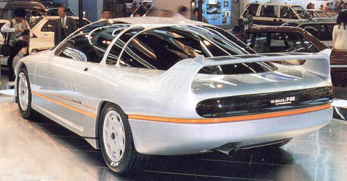 carsthatnevermadeit:  Subaru F-9X, 1985. A futuristic coupe concept with a turbo-charged two litre flat four engine and four wheel drive